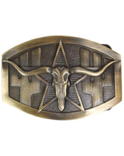 Cody James Men's Antiqued Longhorn Cactus Buckle